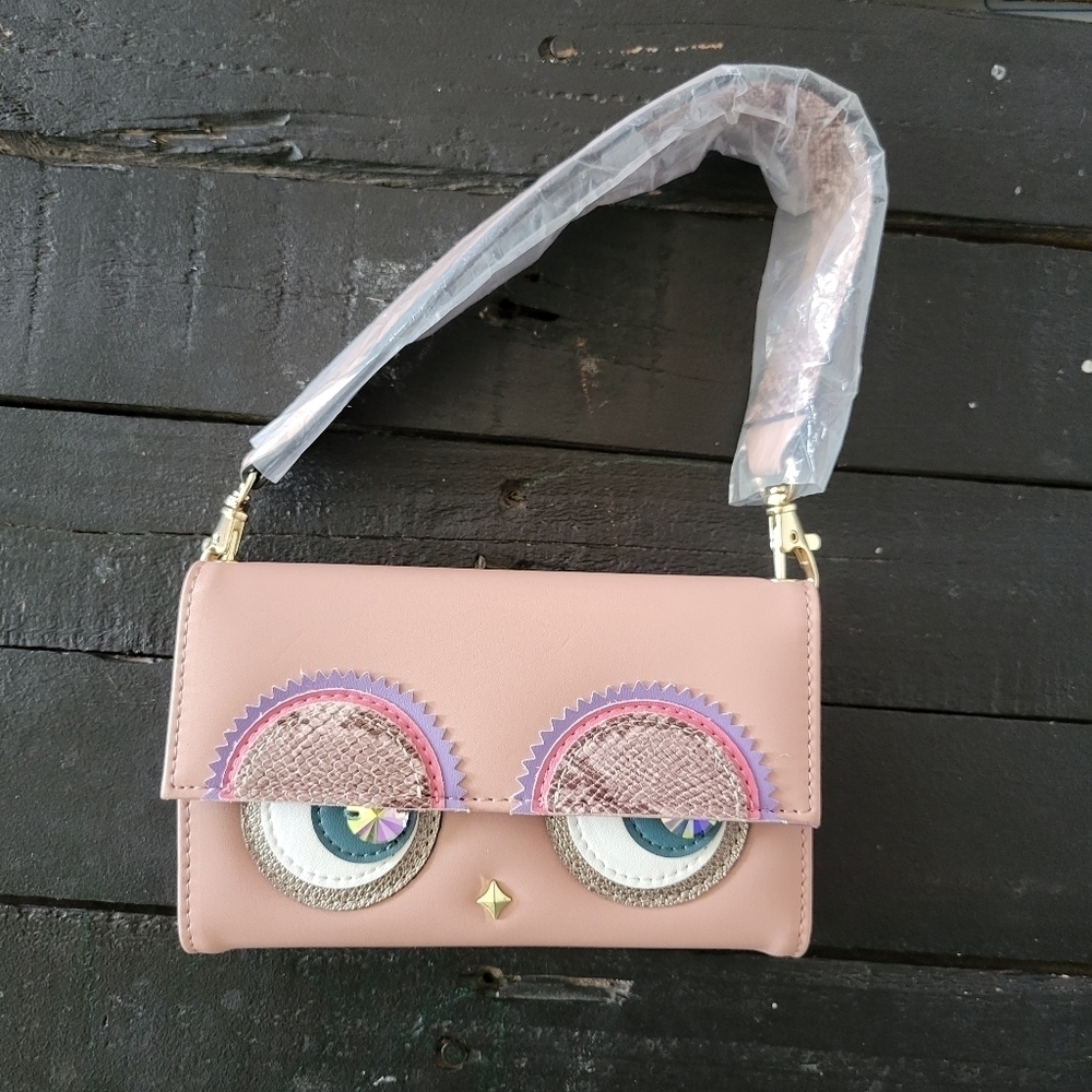 Starry Fem NWT iPhone XS Phone Case Wallet Wristlet Pink Purple Gem Eyes Snake